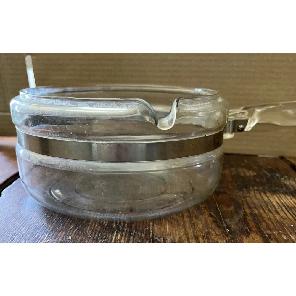 Vintage Pyrex Glass Sauce Pan 1.5 Qt Clear Handle Stainless Ring Pour Spout - Picture 2 of 7